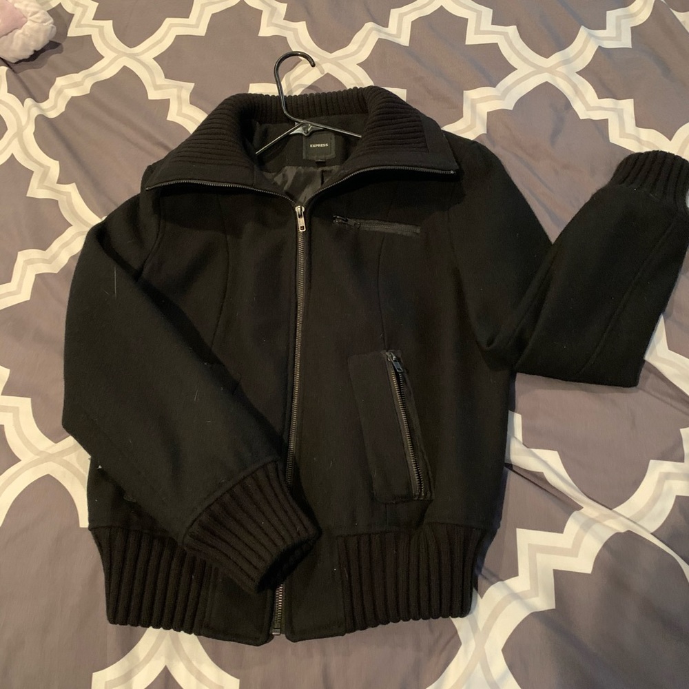 Black bomber jacket